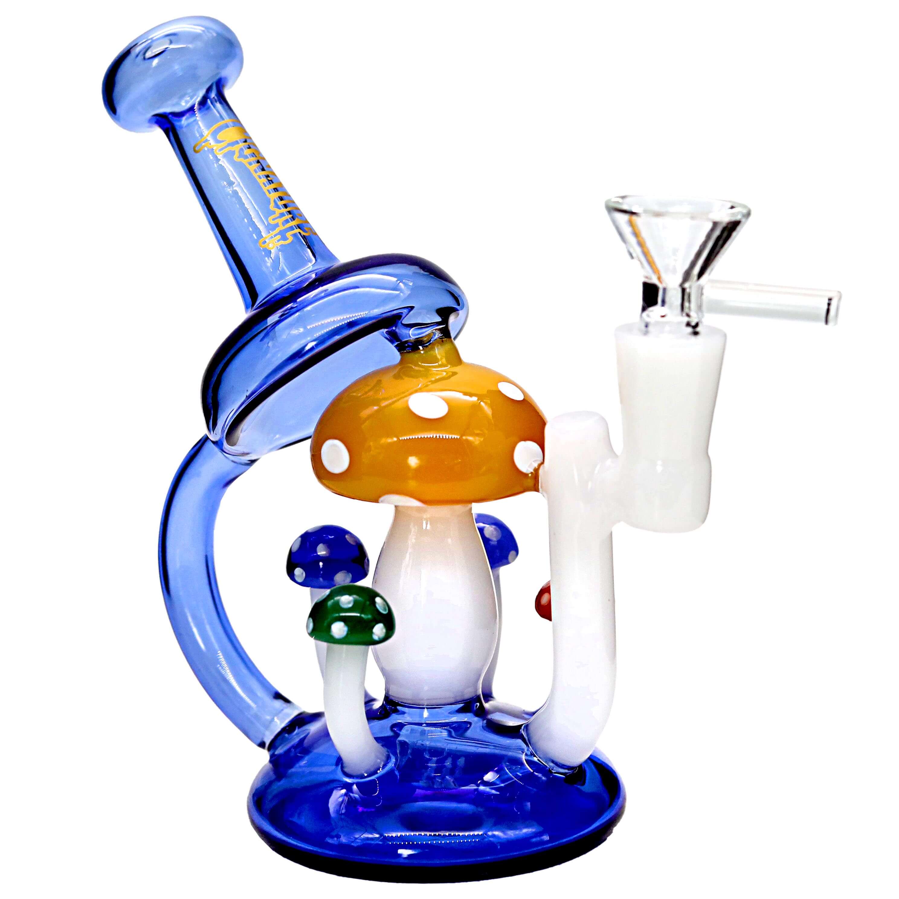 Cignature Full Color Microscopic Mushroom Perc Waterpipe (H4264) | 8 inch | Assorted Colors product image